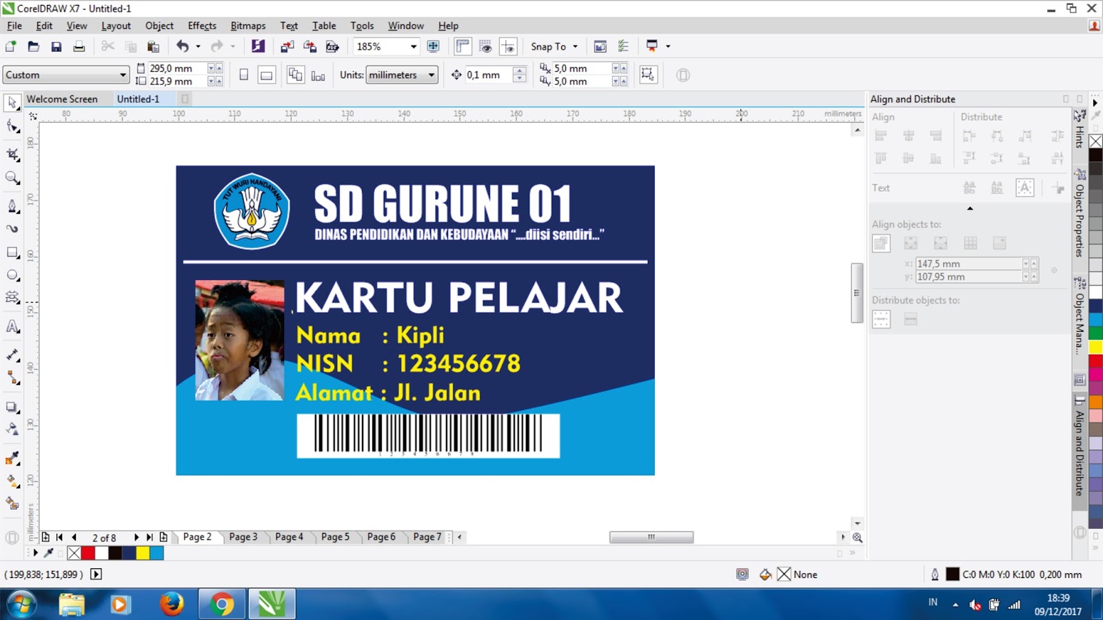 Cara Membuat desain Kartu Pelajar Untuk Sekolah Anda Dengan CorelDRAW