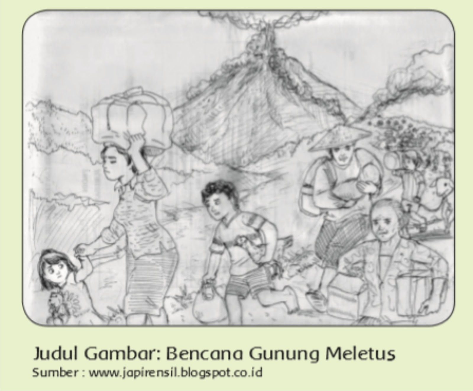 contoh gambar cerita teknik kering ( pensil )