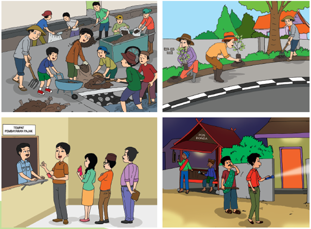 Jawaban mengamati gambar kegiatan warga masyarakat Kampung Damai