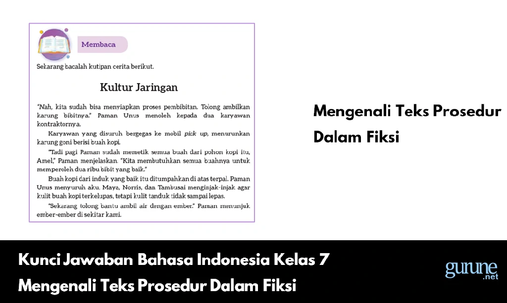 Kunci Jawaban Bahasa Indonesia Kelas 7 Mengenali Teks Prosedur Dalam Fiksi
