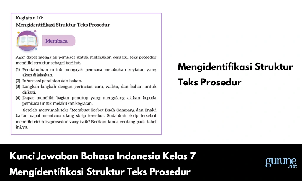Kunci Jawaban Bahasa Indonesia Kelas 7 Mengidentifikasi Struktur Teks Prosedur