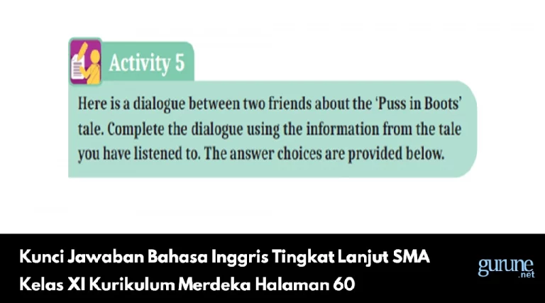 Kunci Jawaban Bahasa Inggris Tingkat Lanjut SMA Kelas XI Kurikulum Merdeka Halaman 60