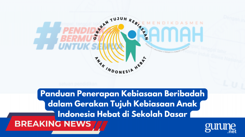 Panduan Penerapan Kebiasaan Beribadah dalam Gerakan Tujuh Kebiasaan Anak Indonesia Hebat untuk Sekolah Dasar