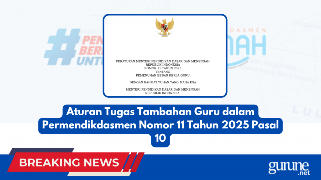 Aturan Tugas Tambahan Guru dalam Permendikdasmen Nomor 11 Tahun 2025 Pasal 10