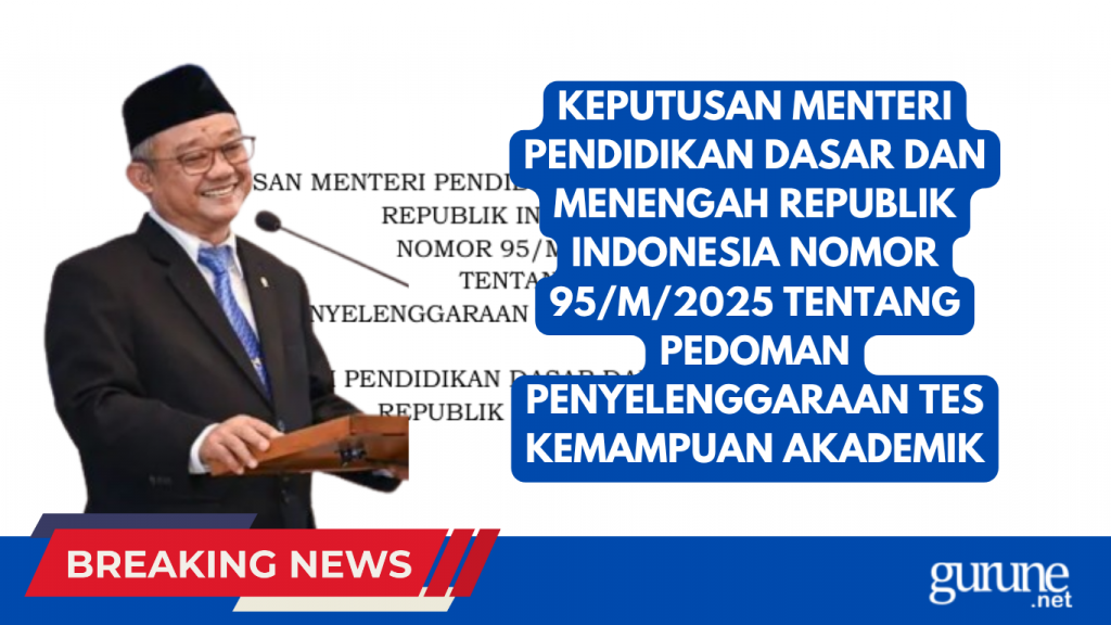 KEPUTUSAN MENTERI PENDIDIKAN DASAR DAN MENENGAH REPUBLIK INDONESIA NOMOR 95M2025 TENTANG PEDOMAN PENYELENGGARAAN TES KEMAMPUAN AKADEMIK