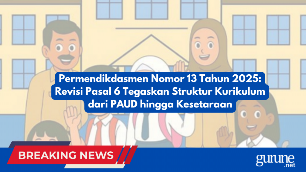 Permendikdasmen Nomor 13 Tahun 2025: Revisi Pasal 6 Tegaskan Struktur Kurikulum dari PAUD hingga Kesetaraan